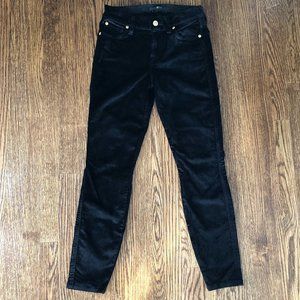 7 For All Mankind Velvet Black Skinny Jeans